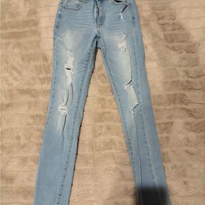 Aeropostale Light Blue Distressed Skinny Jeans